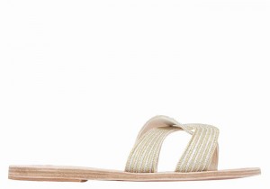 White Women Ancient Greek Sandals Kore Of Berlin Slide Sandals | ETN7033YW