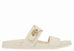 White Women Ancient Greek Sandals Latria Slide Sandals | XJZ4431EC