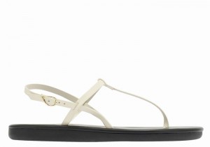 White Women Ancient Greek Sandals Lito Flip Flop Back-Strap Sandals | DDM7489TA