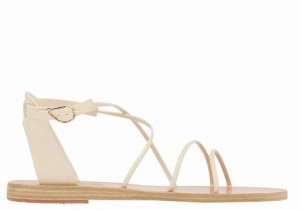 White Women Ancient Greek Sandals Meloivia Ankle Strap Sandals | EYW8453VU