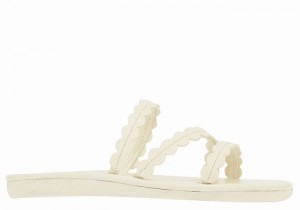 White Women Ancient Greek Sandals Oceanis Slide Sandals | OLM914PA