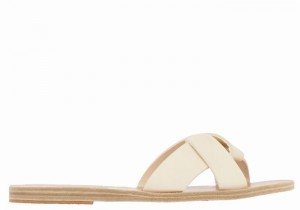 White Women Ancient Greek Sandals Whitney Slide Sandals | UDO5248UG