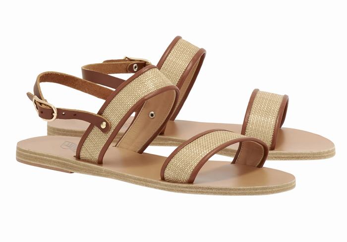 Beige Brown Women Ancient Greek Sandals Clio Casual Sandals | DXW3291BV