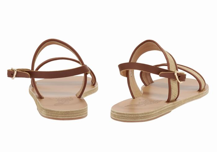 Beige Brown Women Ancient Greek Sandals Clio Casual Sandals | DXW3291BV