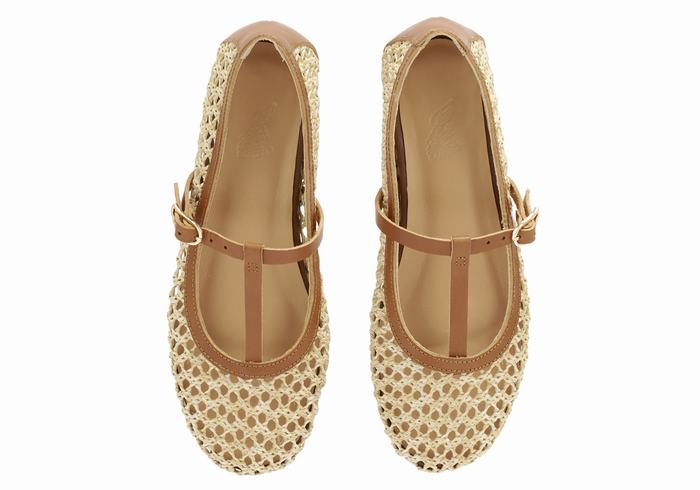 Beige Brown Women Ancient Greek Sandals Aerati Ballerina | NNW5634IX