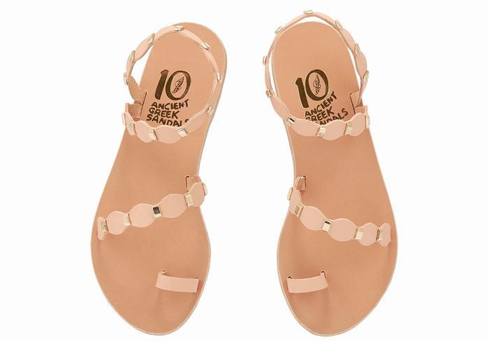 Beige Gold Women Ancient Greek Sandals Dauxerre Toe-Post Sandals | MPN4813NS