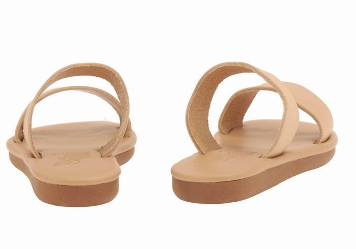 Beige Kids' Ancient Greek Sandals Little Kastos Soft Slide Sandals | SLG7569VY