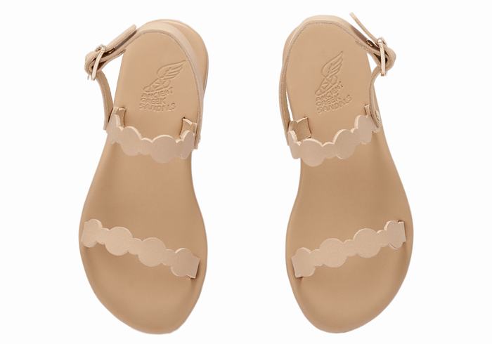 Beige Kids' Ancient Greek Sandals Little Orion Soft Flat Sandals | LQR8541BJ