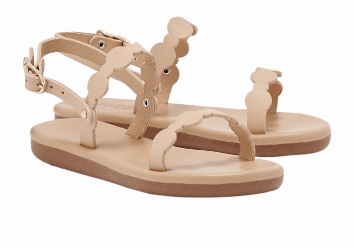 Beige Kids' Ancient Greek Sandals Little Orion Soft Flat Sandals | LQR8541BJ