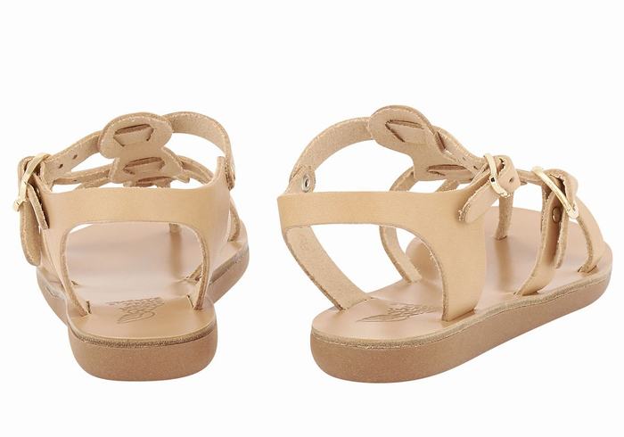 Beige Kids' Ancient Greek Sandals Little Grace Kelly Soft Flat Sandals | QGT1321RX