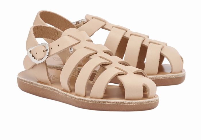 Beige Kids' Ancient Greek Sandals Little Ektoras Soft Fisherman Sandals | SCC4845TA