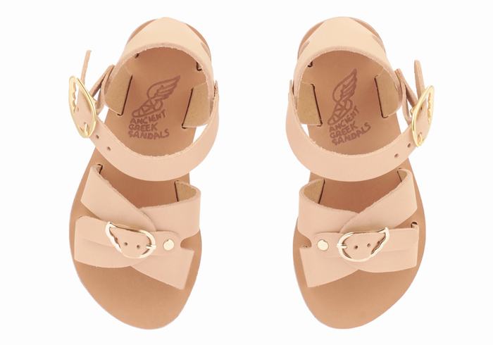 Beige Kids' Ancient Greek Sandals Little Vasso Soft Casual Sandals | AYR1354IO