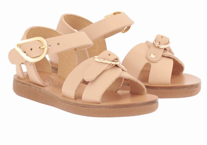 Beige Kids' Ancient Greek Sandals Little Vasso Soft Casual Sandals | AYR1354IO