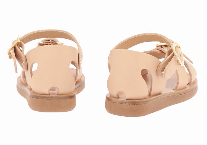 Beige Kids' Ancient Greek Sandals Little Vasso Soft Casual Sandals | AYR1354IO