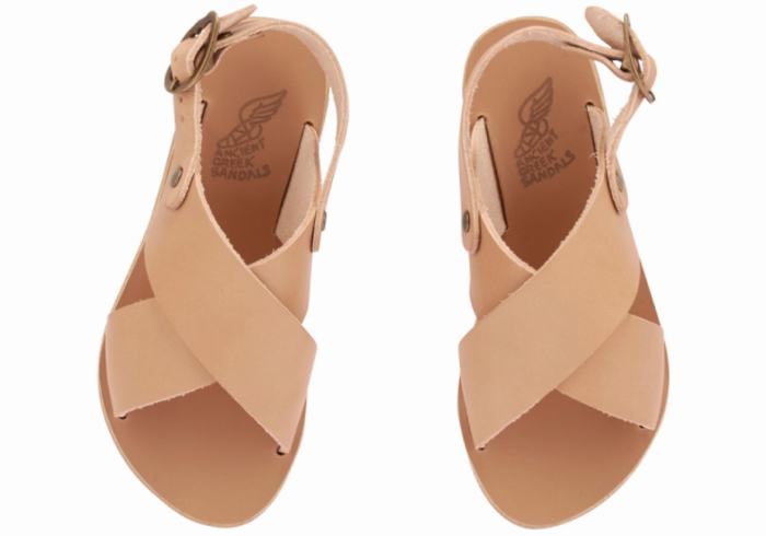 Beige Kids' Ancient Greek Sandals Little Maria Soft Casual Sandals | KFD5416LP