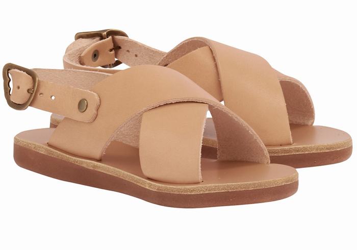 Beige Kids' Ancient Greek Sandals Little Maria Soft Casual Sandals | KFD5416LP