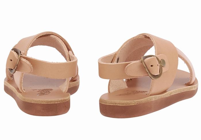 Beige Kids' Ancient Greek Sandals Little Maria Soft Casual Sandals | KFD5416LP