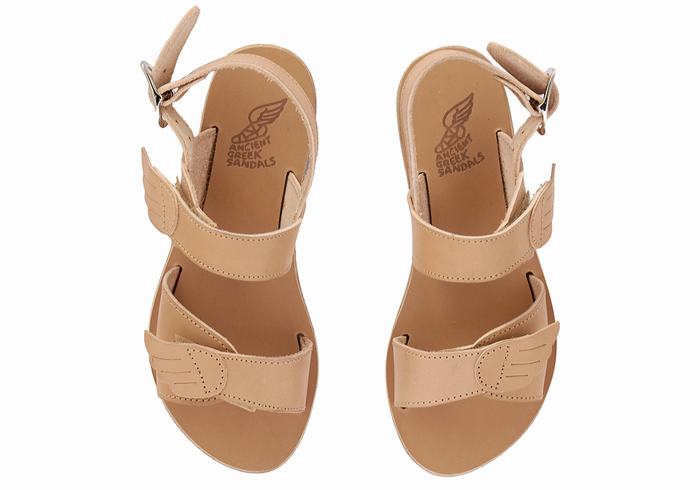 Beige Kids' Ancient Greek Sandals Little Iliada Soft Casual Sandals | KTI6096AK