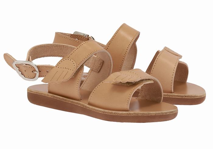 Beige Kids' Ancient Greek Sandals Little Iliada Soft Casual Sandals | KTI6096AK