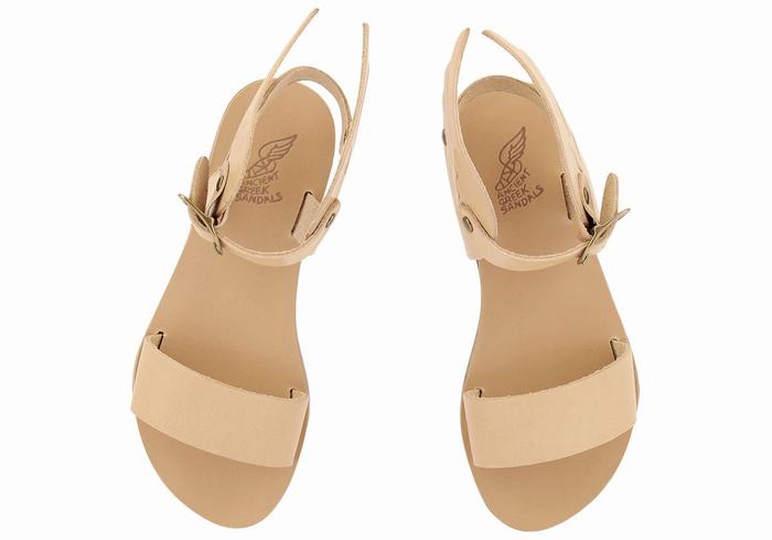 Beige Kids' Ancient Greek Sandals Little Ikaria Soft Casual Sandals | ZML4812JR