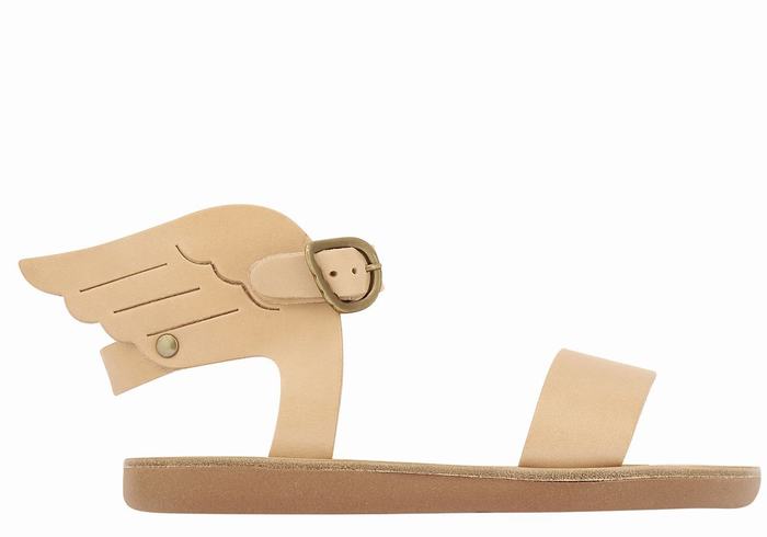 Beige Kids\' Ancient Greek Sandals Little Ikaria Soft Casual Sandals | ZML4812JR