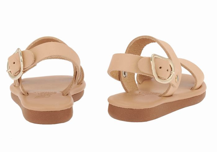 Beige Kids' Ancient Greek Sandals Little Calamos Soft Casual Sandals | KMN742RW