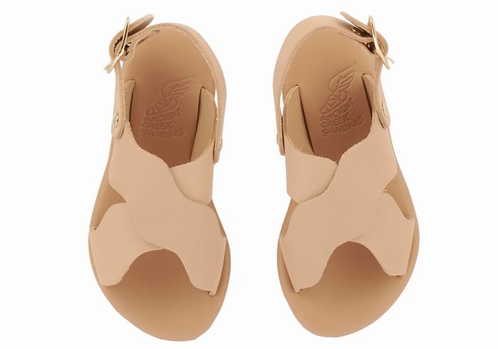 Beige Kids' Ancient Greek Sandals Little Atokos Soft Casual Sandals | MQB2492ZE