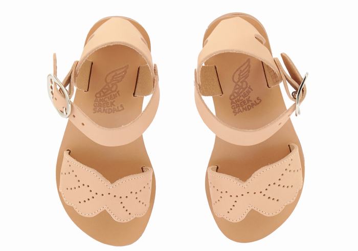 Beige Kids' Ancient Greek Sandals Little Andromeda Soft Casual Sandals | XUL5925NB