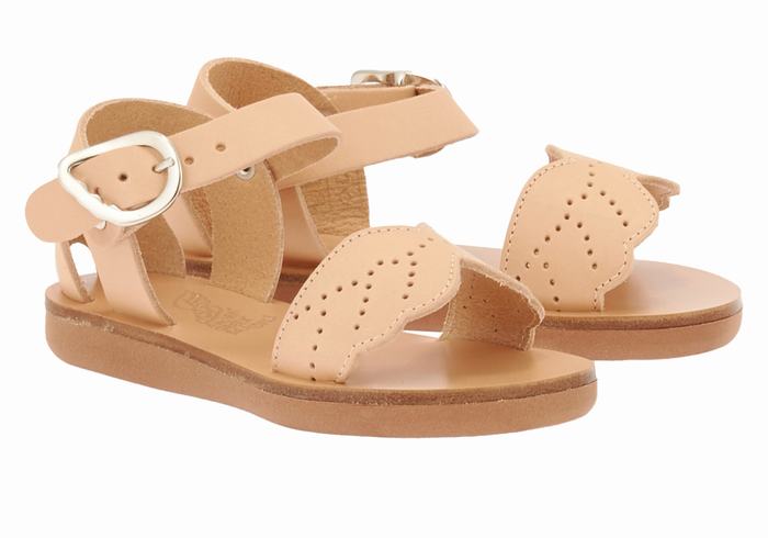 Beige Kids' Ancient Greek Sandals Little Andromeda Soft Casual Sandals | XUL5925NB