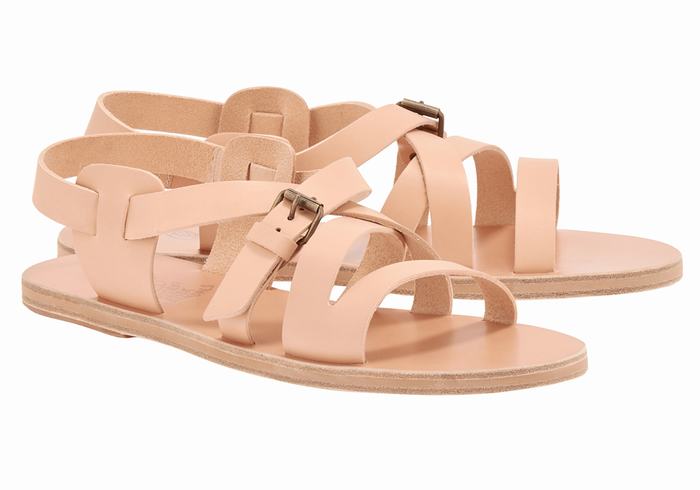 Beige Men Ancient Greek Sandals Hercules Leather Casual Sandals | RRJ8488KS