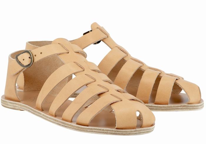 Beige Men Ancient Greek Sandals Homer Fisherman Sandals | KUC329OK