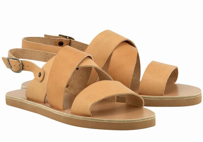 Beige Men Ancient Greek Sandals Miltos Casual Sandals | HBE4646II