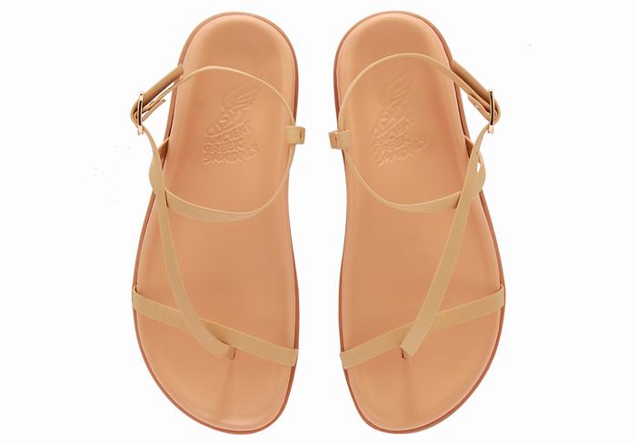 Beige Women Ancient Greek Sandals Aimilia Back-Strap Sandals | JXC8147XD