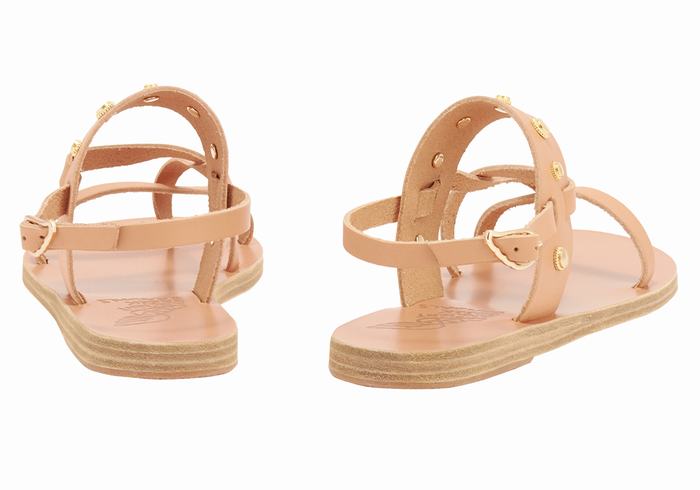 Beige Women Ancient Greek Sandals Alethea Bee Back-Strap Sandals | XTG1658LC