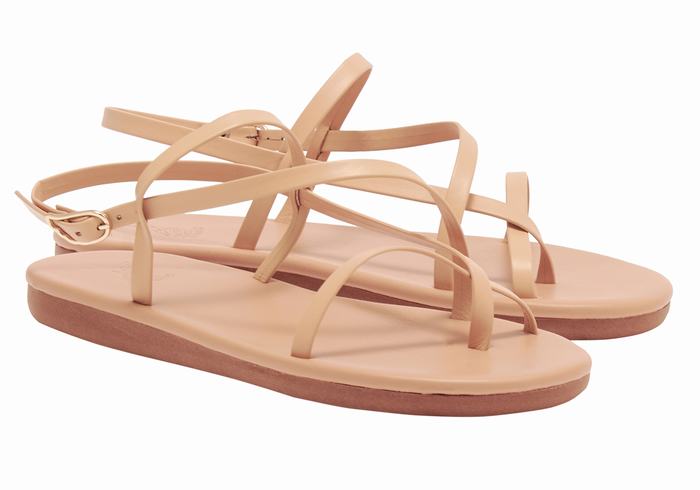 Beige Women Ancient Greek Sandals Alethea Back-Strap Sandals | RXV7341RG