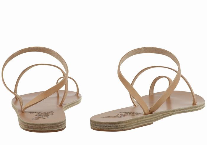 Beige Women Ancient Greek Sandals Apli Eleftheria Leather Toe-Post Sandals | UYQ4265HH