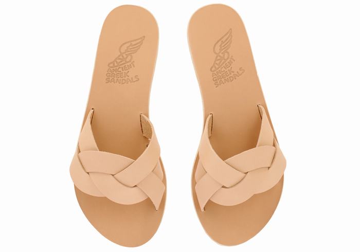 Beige Women Ancient Greek Sandals Arachne Slide Sandals | UWY5821PD