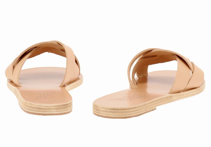 Beige Women Ancient Greek Sandals Arachne Slide Sandals | UWY5821PD