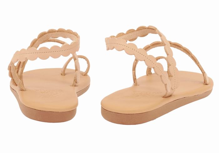 Beige Women Ancient Greek Sandals Aura Toe-Post Sandals | FLN2675LS