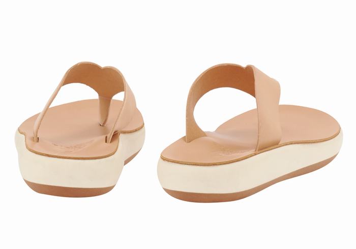 Beige Women Ancient Greek Sandals Charys Comfort Flip Flops | IEG3444WW