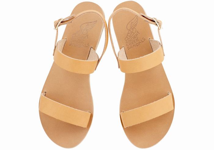 Beige Women Ancient Greek Sandals Clio Back-Strap Sandals | JKC5513XI