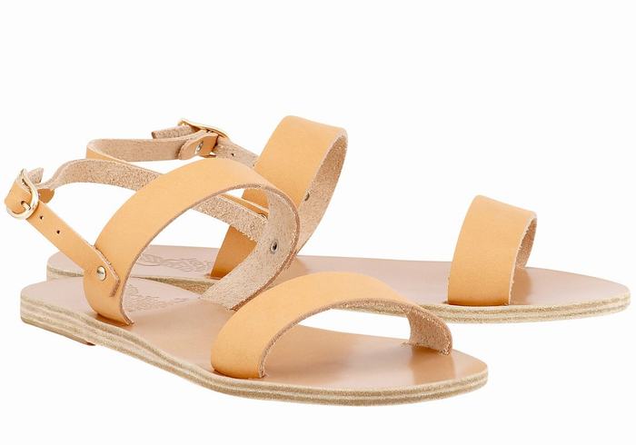 Beige Women Ancient Greek Sandals Clio Back-Strap Sandals | JKC5513XI