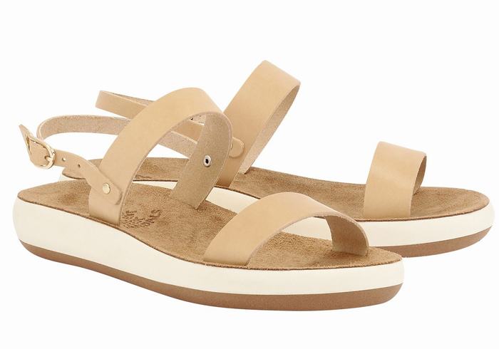 Beige Women Ancient Greek Sandals Clio Comfort Casual Sandals | LJV4111AC