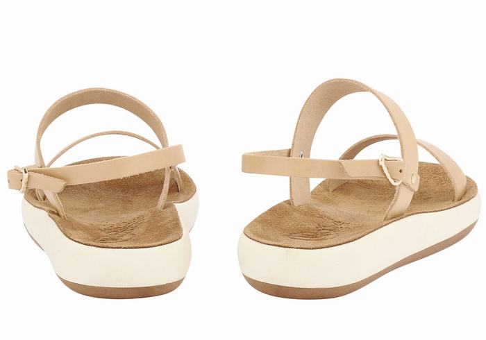 Beige Women Ancient Greek Sandals Clio Comfort Casual Sandals | LJV4111AC