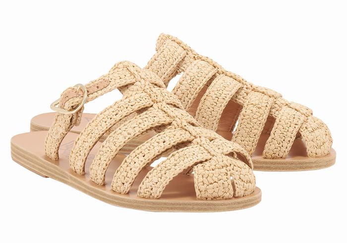 Beige Women Ancient Greek Sandals Cosmia Fisherman Sandals | DBI6881VG