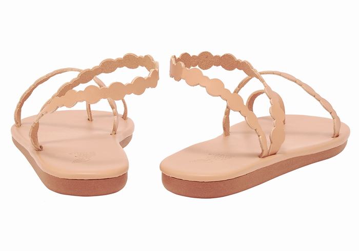 Beige Women Ancient Greek Sandals Cronos Toe-Post Sandals | ZXS3422QX