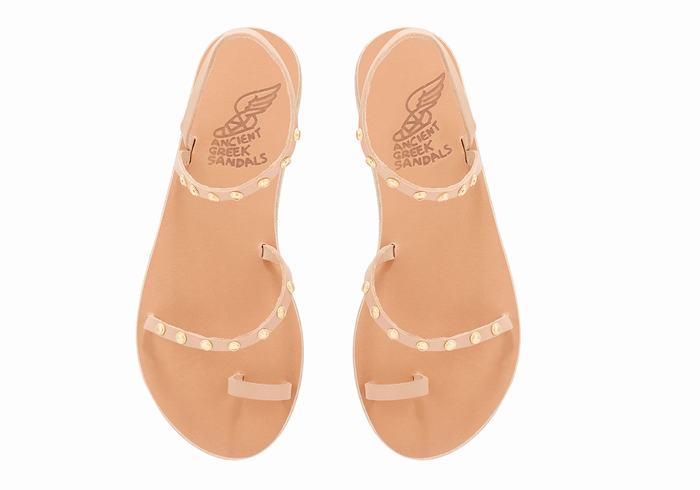 Beige Women Ancient Greek Sandals Eleftheria Bee Toe-Post Sandals | YDM1895AA