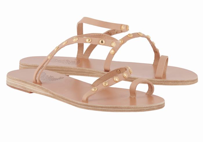 Beige Women Ancient Greek Sandals Eleftheria Bee Toe-Post Sandals | YDM1895AA