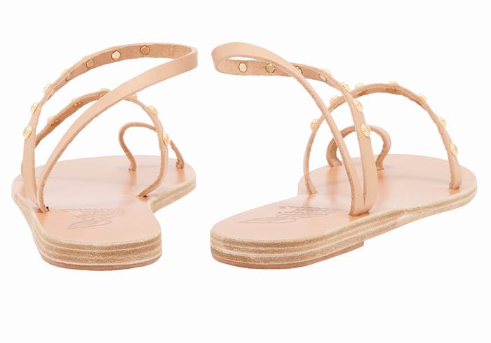 Beige Women Ancient Greek Sandals Eleftheria Bee Toe-Post Sandals | YDM1895AA