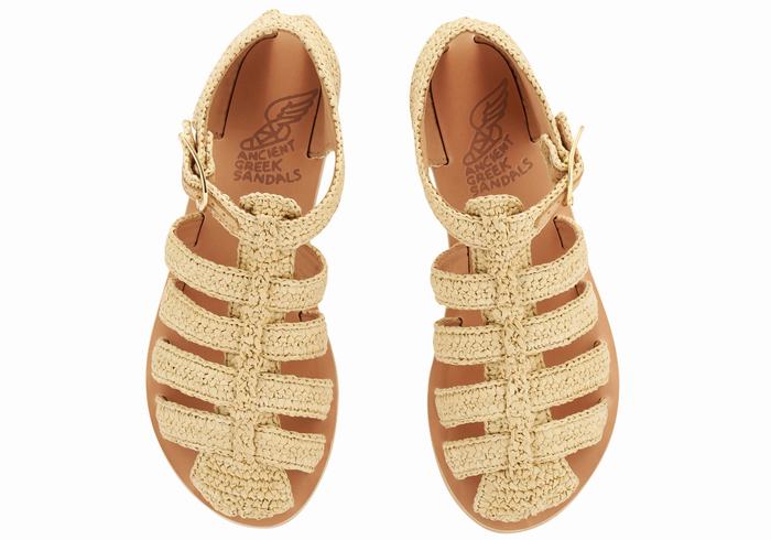 Beige Women Ancient Greek Sandals Homeria Fisherman Sandals | GEJ454BF